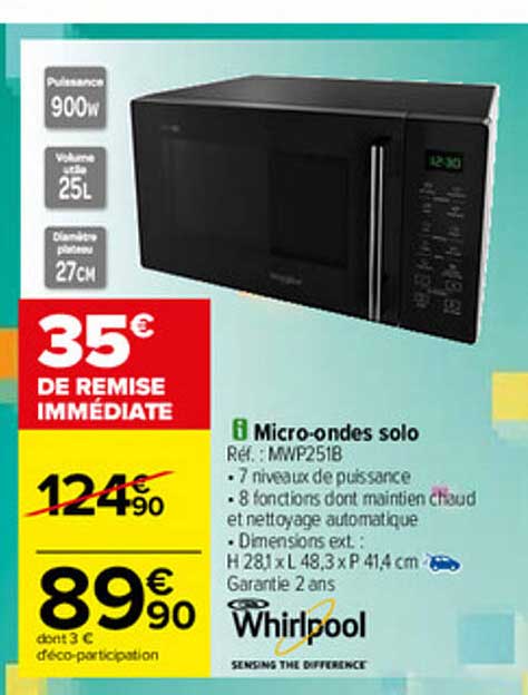 micro-ondes solo whirlpool