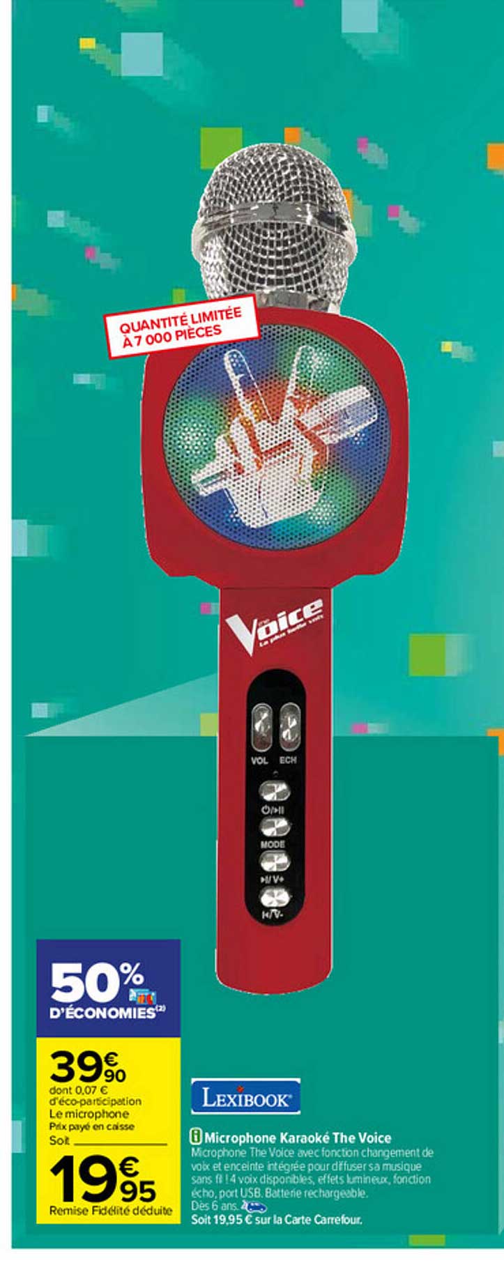 microphone karaoké the voice lexibook