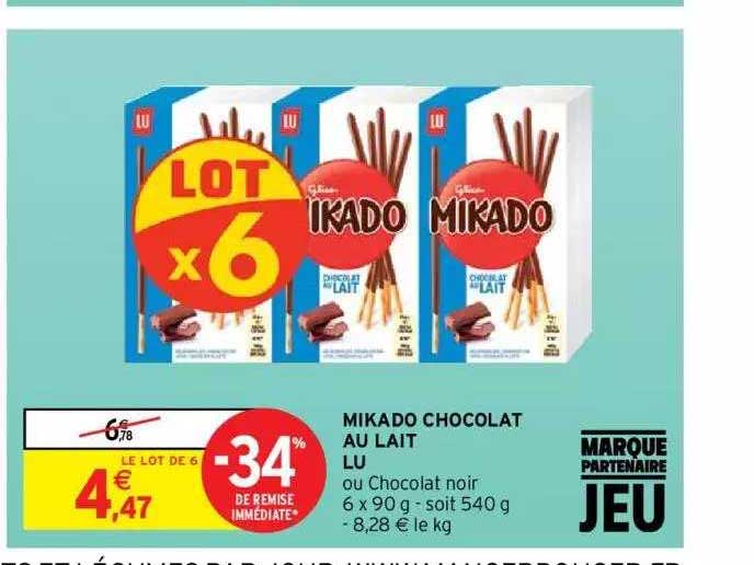 Mikado Chocolat Au Lait Lu