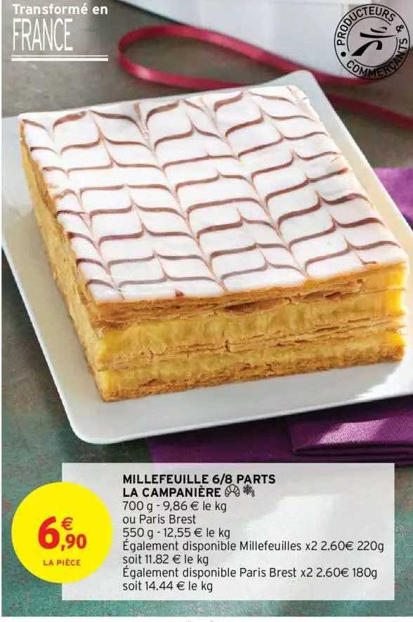 millefeuille 6-8 parts la campanière