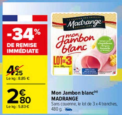 mon jambon blanc madrange