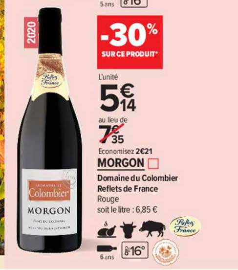 morgon domaine du colombier reflets de france rouge