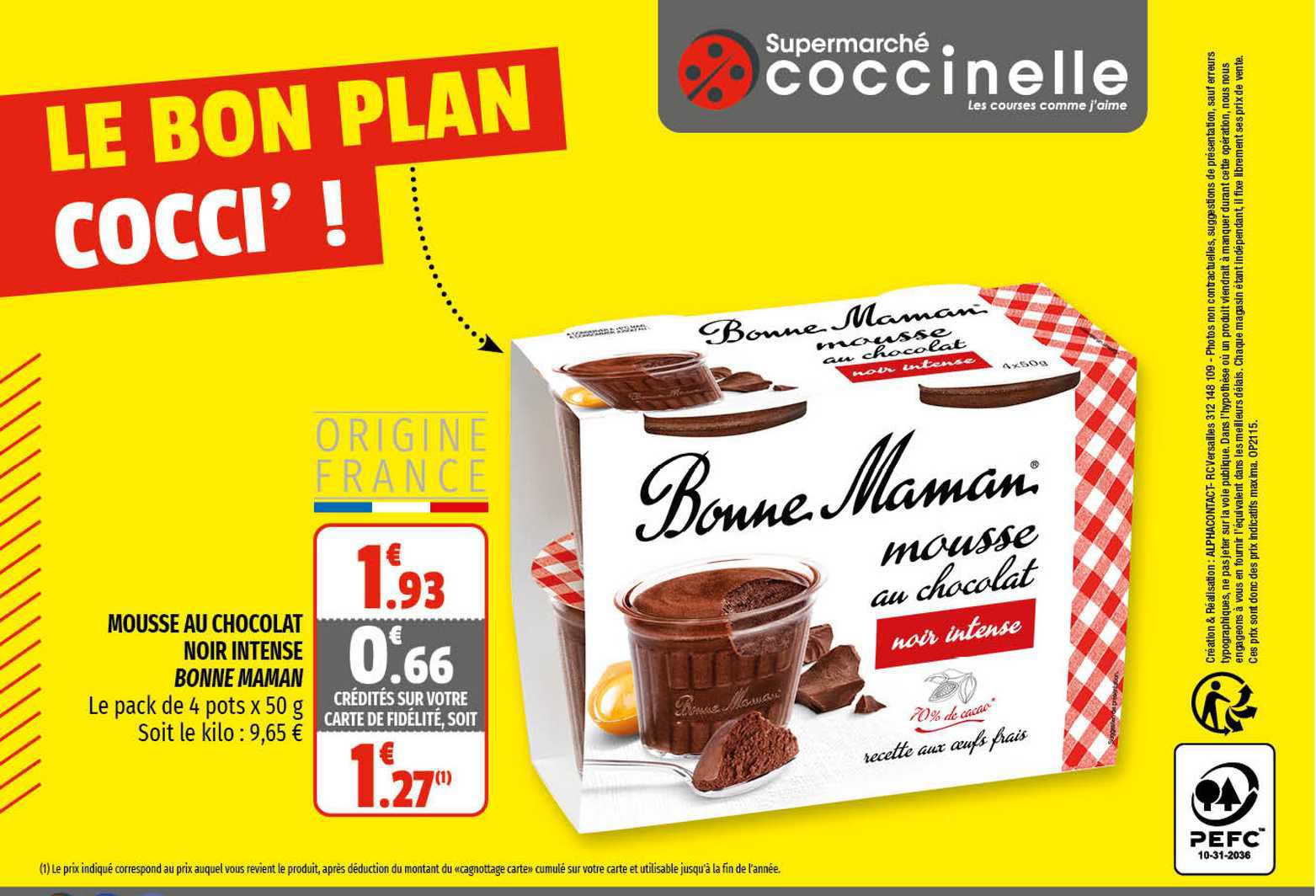 mousse au chocolat noir intense bonne maman