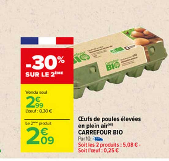 oeufs de poules élevées en plein air carrefour bio