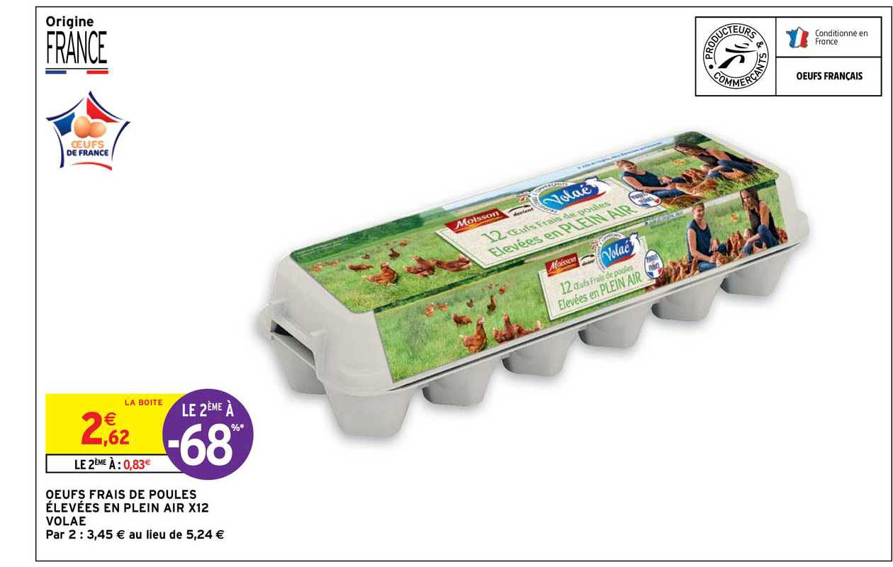 oeufs frais de poules élevées en plein air x12 volaé