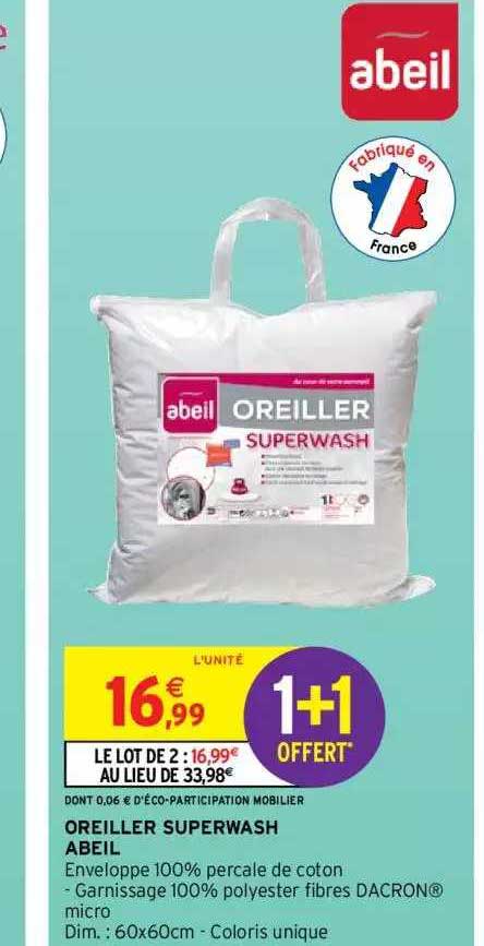 Oreiller Superwash Abeil
