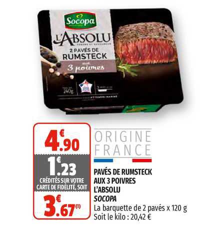 pavés de rumsteck aux 3 poivres l'absolu socopa