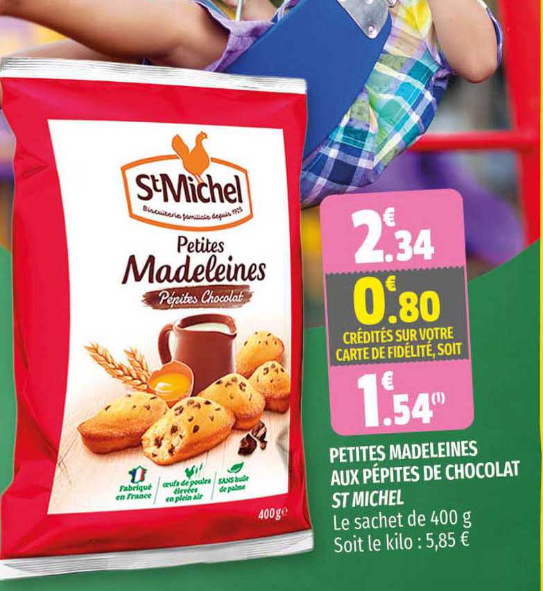 petites madeleines aux pépites de chocolat st michel