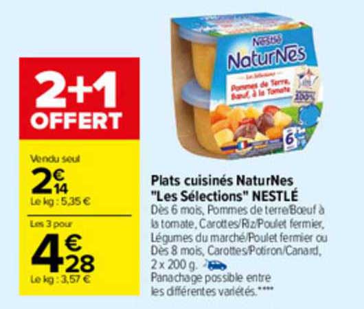 Plats Cuisinés Naturnes "les Sélections" Nestlé
