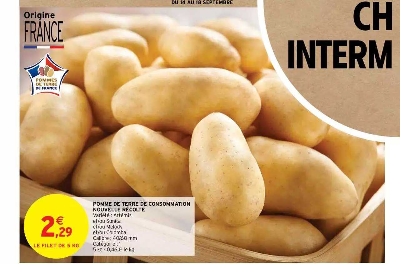 pomme de terre de consommation nouvelle récolte