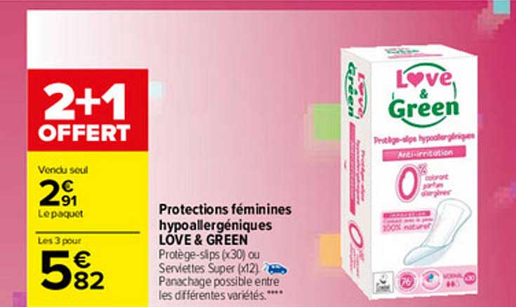 protections féminines hypoallergéniques love & green