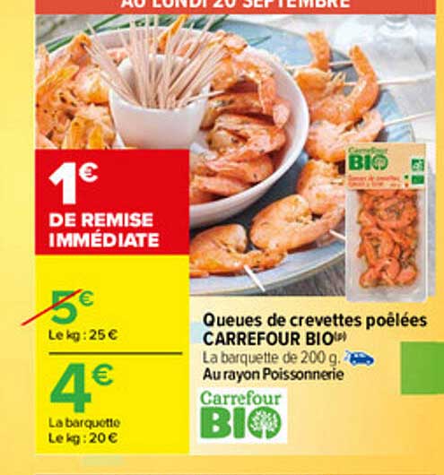 Queues De Crevettes Poêlées Carrefour Bio