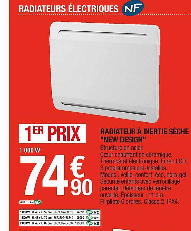 Radiateur à Inertie Sèche "new Design"