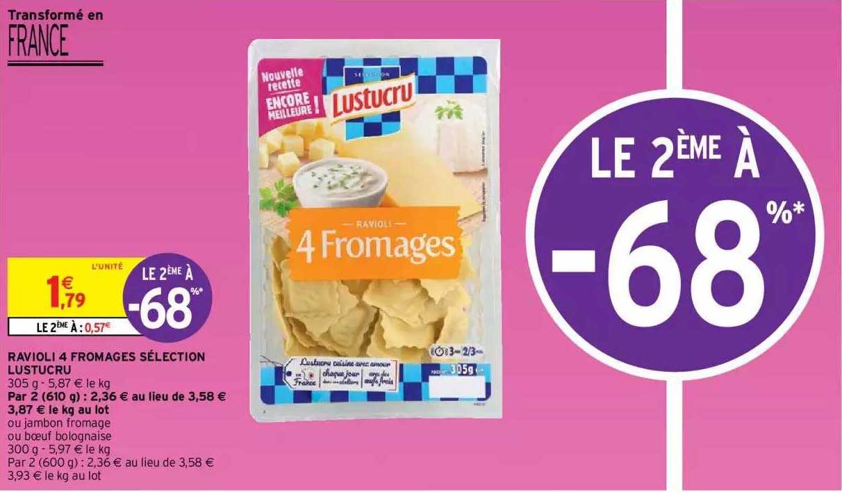 Ravioli 4 Fromages Sélection Lustucru