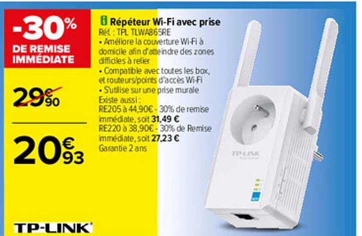 répéteur wi-fi avec prise tp-link