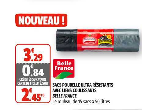 sacs poubelle ultra résistants avec liens coulissants belle france