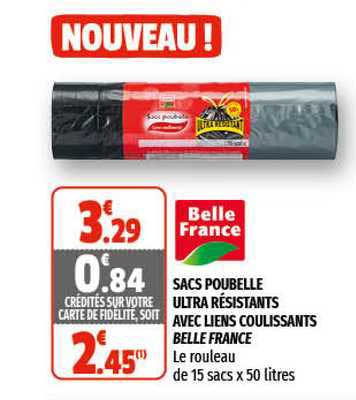 sacs poubelle ultra résistants avec liens coulissants belle france