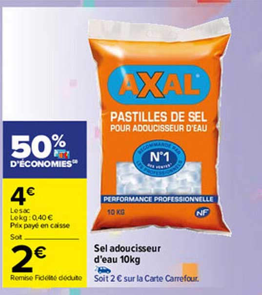 Sel Adoucisseur D'eau 10 Kg Axal