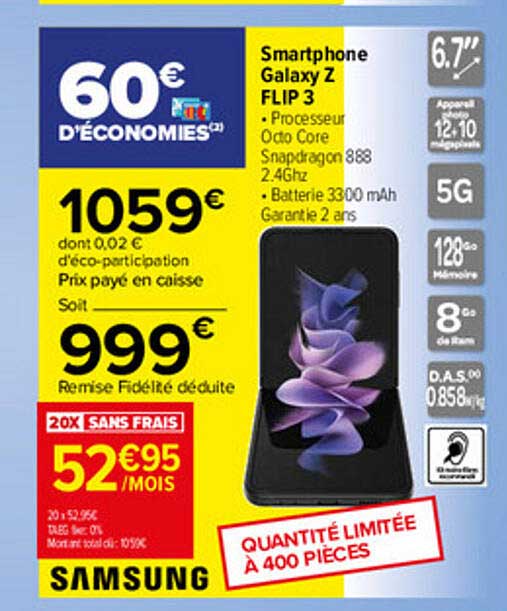 smartphone galaxy z flip 3 samsung