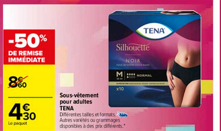sous-vêtement pour adultes tena