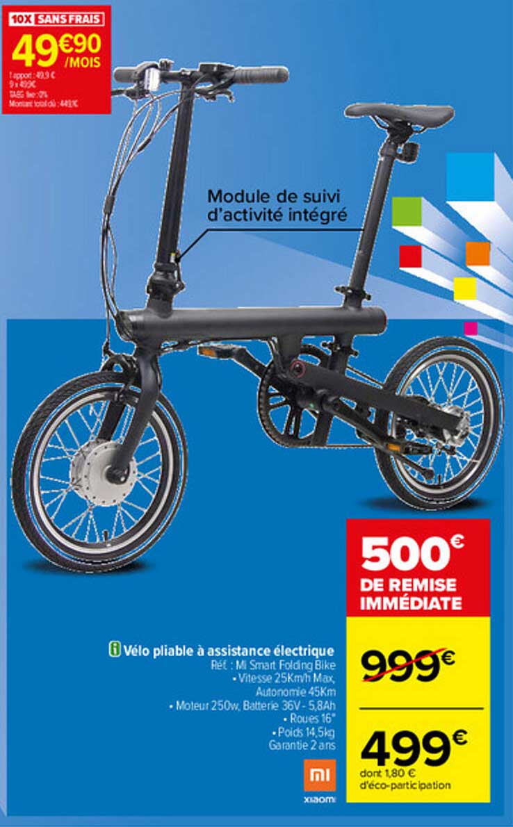 vélo pliable à assistance électrique xiaomi