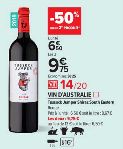 vin d'australie tussock jumper shiraz south eastern rouge