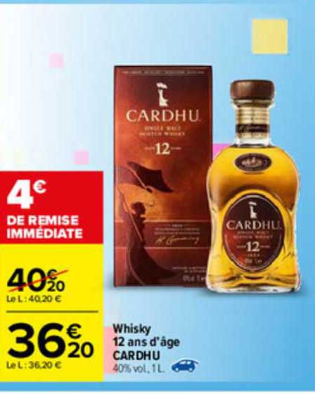 whisky 12 ans d'âge cardhu