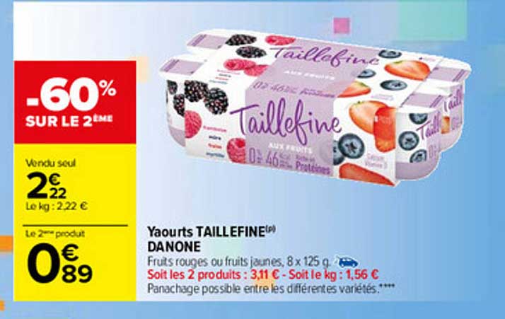 yaourt taillefine danone