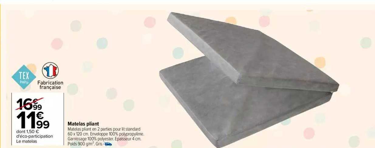 Matelas Pliant Tex Baby