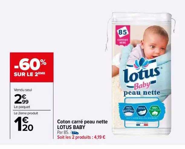 Coton Carré Peau Nette Lotus Baby