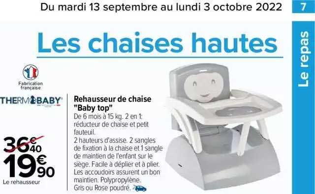 rehausseur de chaise "baby top" therm & baby