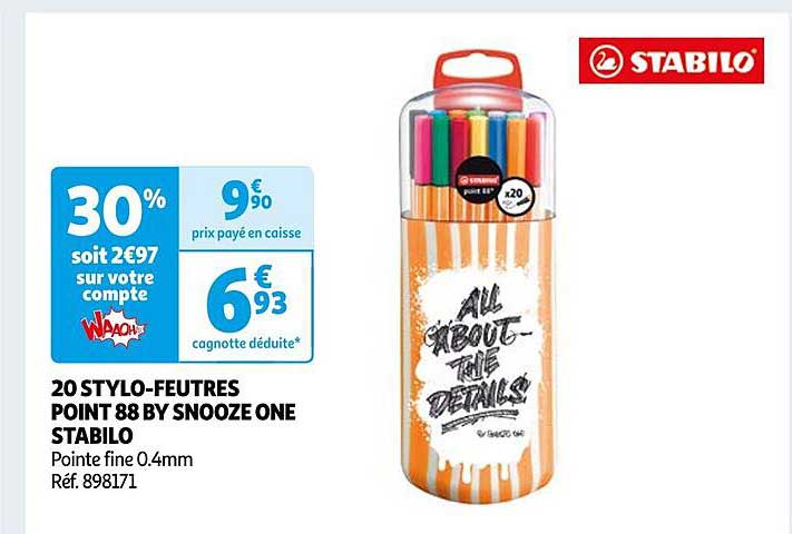 20 stylo-feutres point 88 by snooze one stabilo
