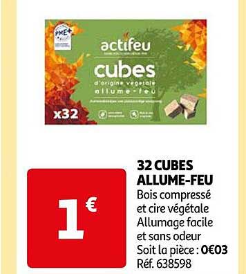 32 cubes allume-feu