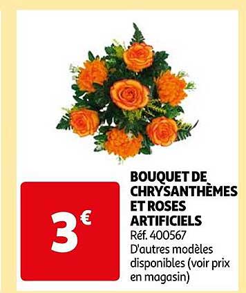 Bouquet De Chrysanthèmes Et Roses Artificiels