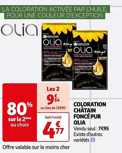 coloration châtain foncé pur olia