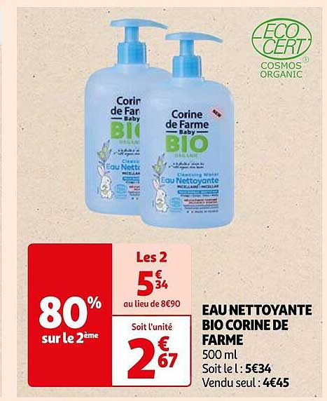 eau nettoyante bio corine de farme