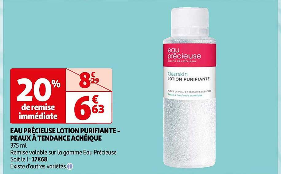eau précieuse lotion purifiante - peaux à tendance acnéique