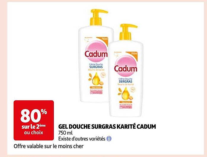 gel douche surgras karité cadum