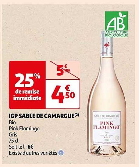 igp sable de camargue bio pink flamingo gris