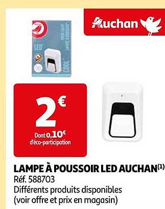 lampe à poussoir led auchan