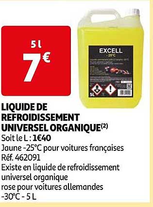 liquide de refroidissement universel organique