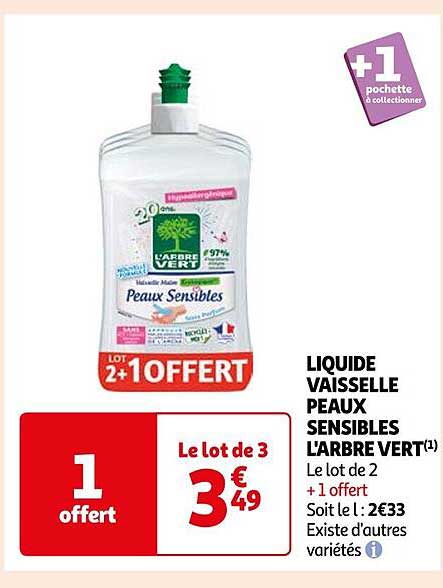 liquide vaisselle peaux sensibles l'arbre vert