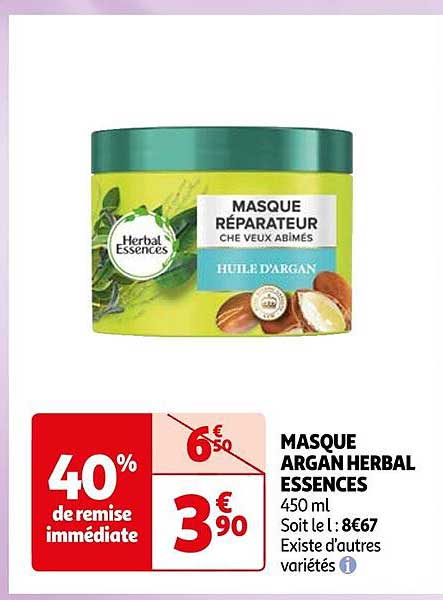 masque argan herbal essences