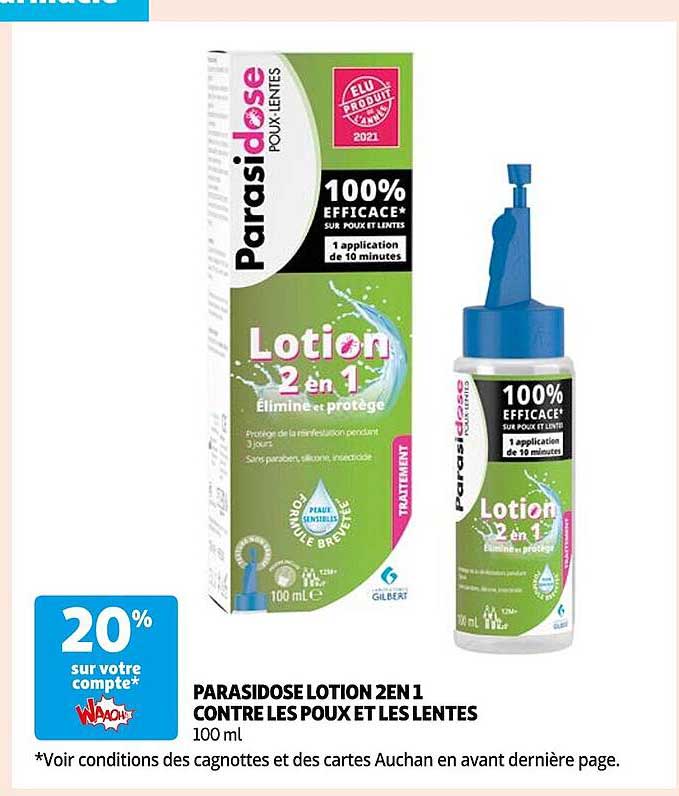 parasidose lotion 2 en 1 contre les poux et les lentes
