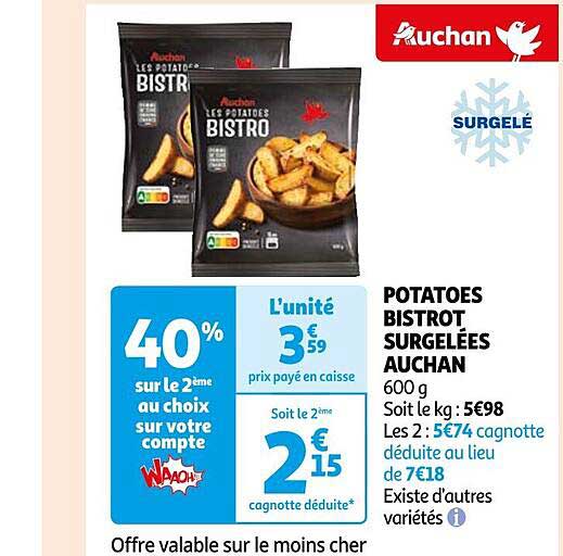 Potatoes Bistrot Surgelées Auchan