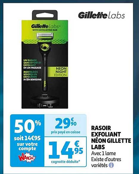 rasoir exfoliant néon gillette labs