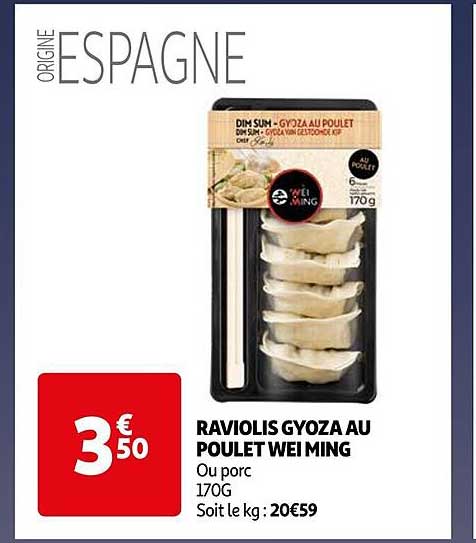 raviolis gyoza au poulet wei ming