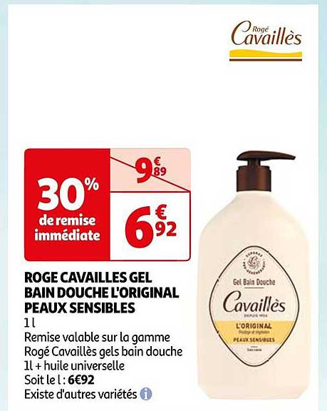 rogé cavaillès gel bain douche l'original peaux sensibles