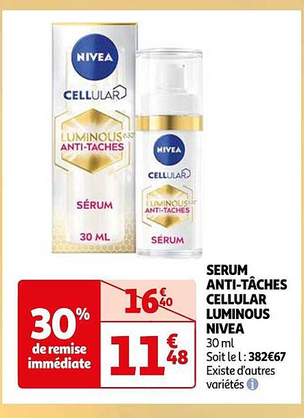 sérum anti-tâches cellular luminous nivea