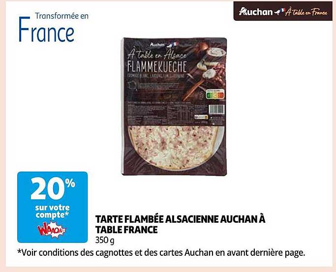 tarte flambée alsacienne auchan à table france